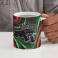Huey P. Newton Ceramic Mug Swirl Design Black Panther Party Symbol Revolutionary Tribute - African Pride