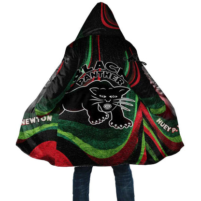 Huey P. Newton Cloak Swirl Design Black Panther Party Symbol Revolutionary Tribute - African Pride