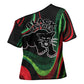 Huey P. Newton Cross Shoulder Shirt Swirl Design Black Panther Party Symbol Revolutionary Tribute - African Pride