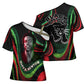 Huey P. Newton Cross Shoulder Shirt Swirl Design Black Panther Party Symbol Revolutionary Tribute - African Pride