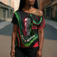 Huey P. Newton Cross Shoulder Shirt Swirl Design Black Panther Party Symbol Revolutionary Tribute - African Pride