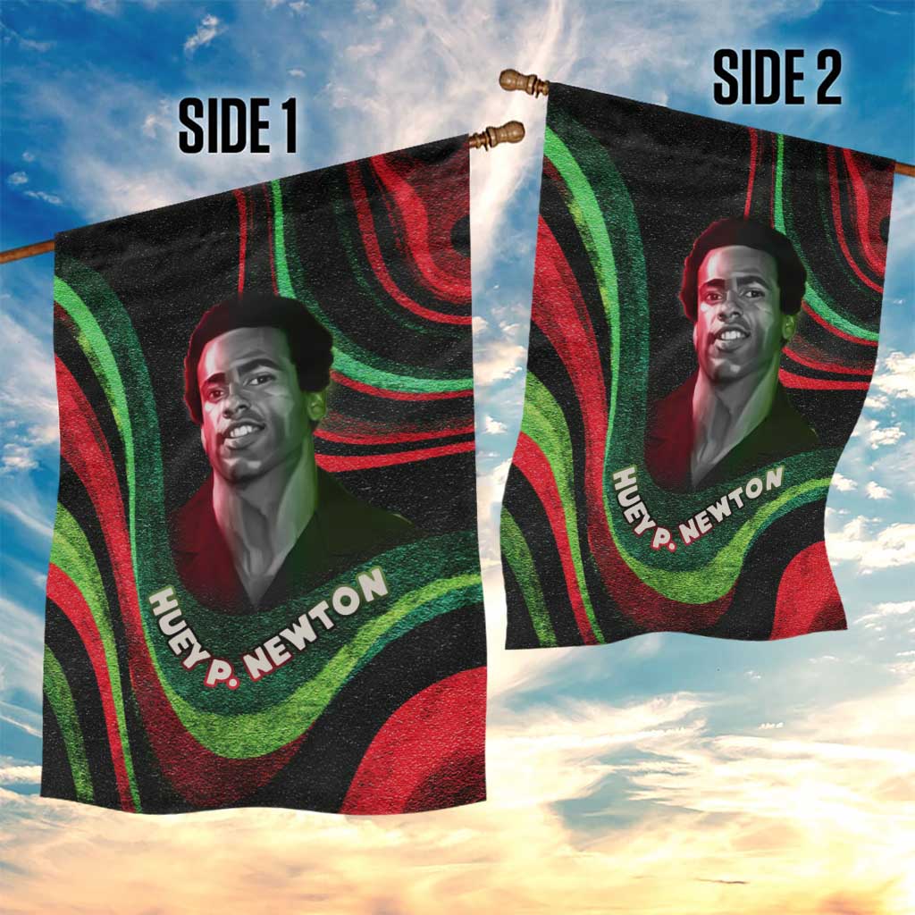 Huey P. Newton Garden Flag Swirl Design Black Panther Party Symbol Revolutionary Tribute - African Pride