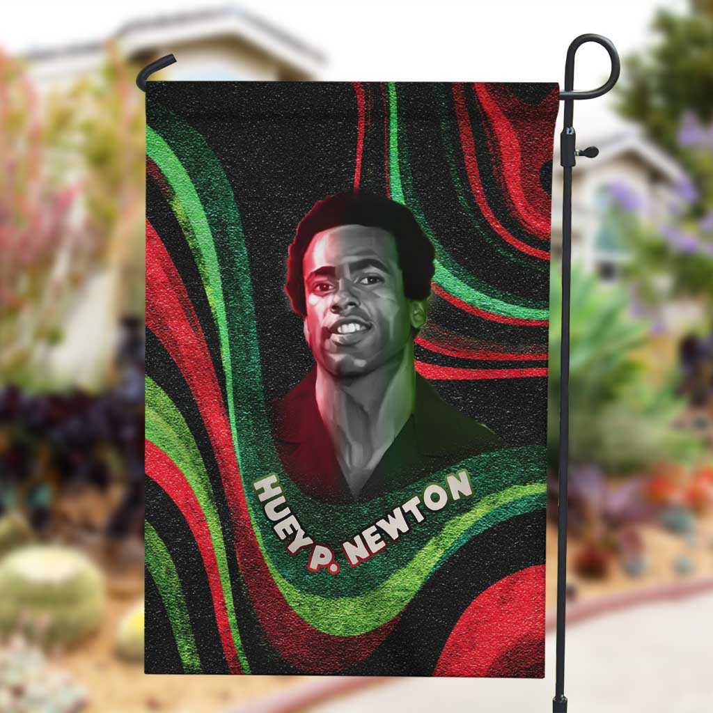 Huey P. Newton Garden Flag Swirl Design Black Panther Party Symbol Revolutionary Tribute - African Pride