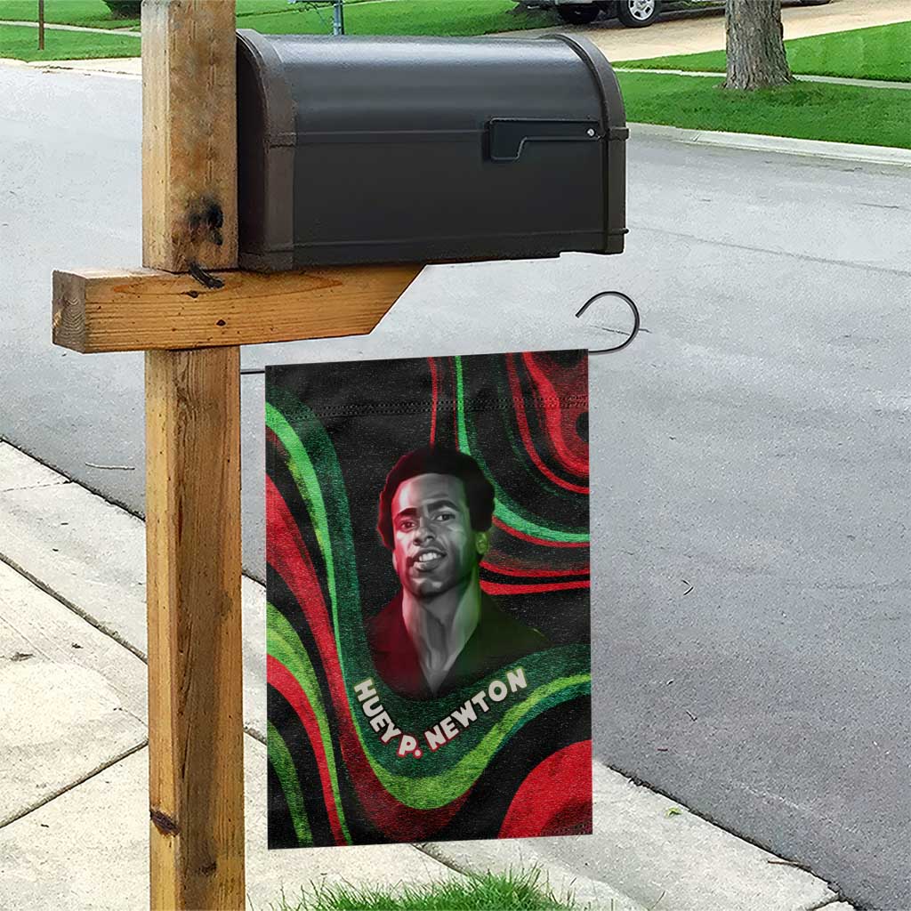 Huey P. Newton Garden Flag Swirl Design Black Panther Party Symbol Revolutionary Tribute - African Pride