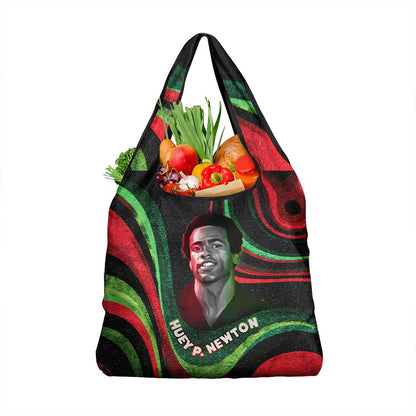Huey P. Newton Grocery Bag Swirl Design Black Panther Party Symbol Revolutionary Tribute - African Pride