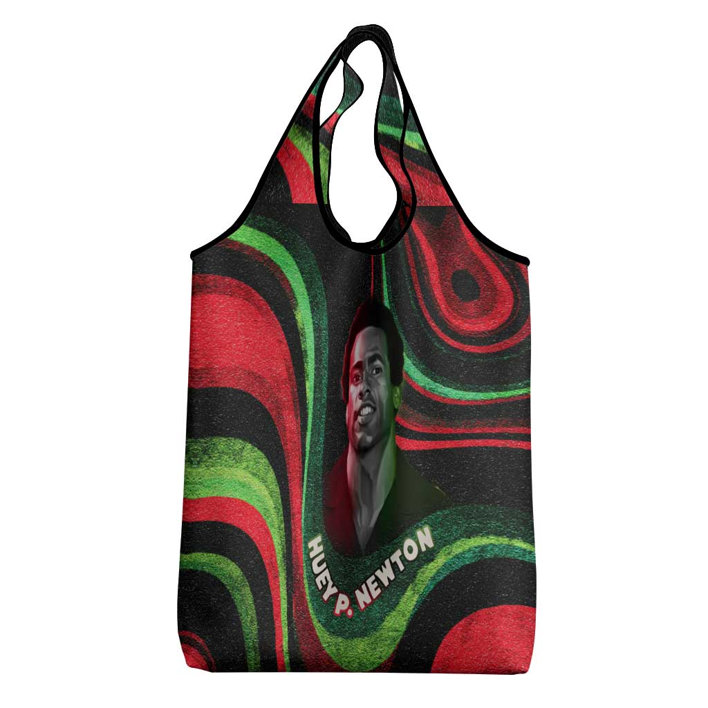 Huey P. Newton Grocery Bag Swirl Design Black Panther Party Symbol Revolutionary Tribute - African Pride
