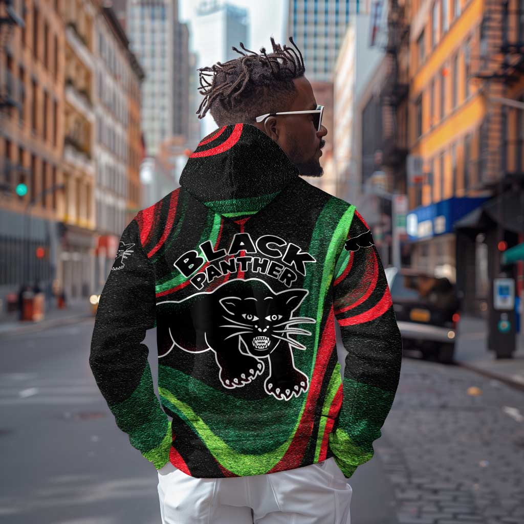 Huey P. Newton Hoodie Swirl Design Black Panther Party Symbol Revolutionary Tribute - African Pride