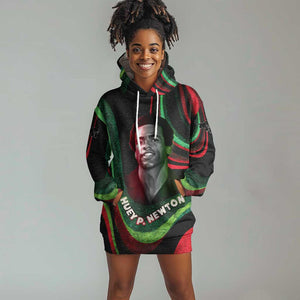 Huey P. Newton Hoodie Dress Swirl Design Black Panther Party Symbol Revolutionary Tribute - African Pride