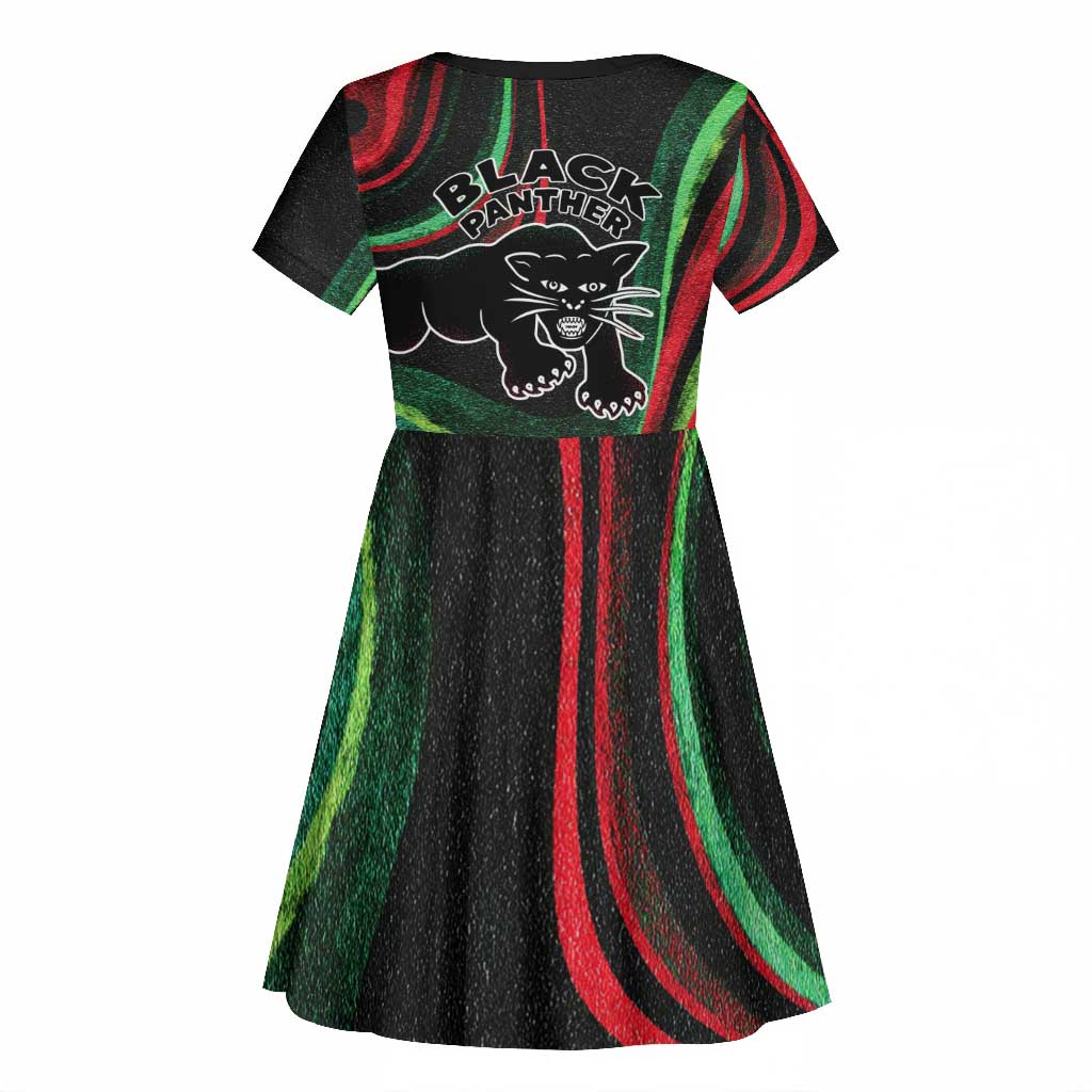 Huey P. Newton Kid Short Sleeve Dress Swirl Design Black Panther Party Symbol Revolutionary Tribute TS04