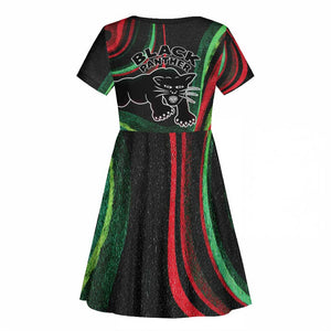 Huey P. Newton Kid Short Sleeve Dress Swirl Design Black Panther Party Symbol Revolutionary Tribute TS04