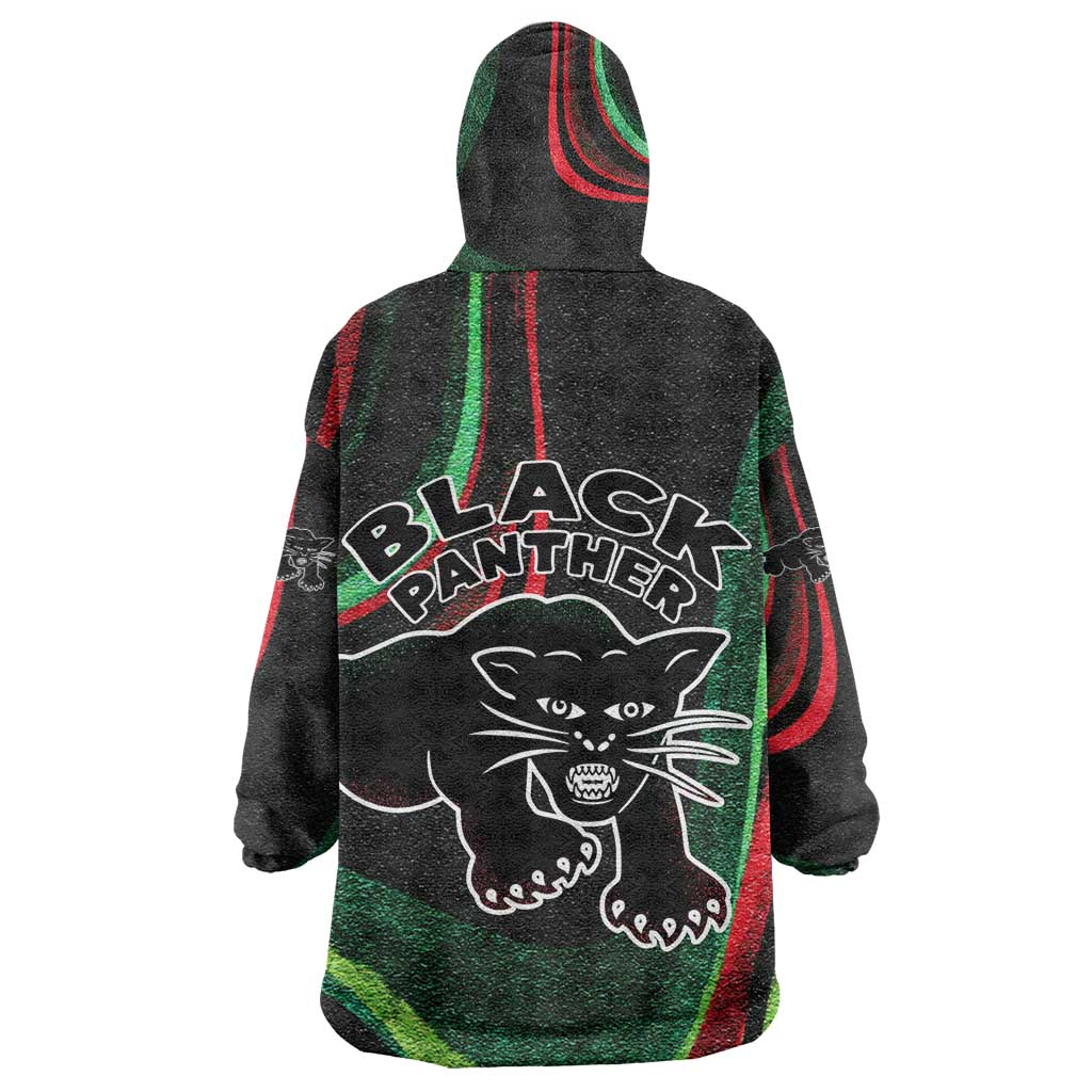 Huey P. Newton Kid Wearable Blanket Hoodie Swirl Design Black Panther Party Symbol Revolutionary Tribute - African Pride