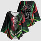 Huey P. Newton Kimono Sleeve Blouse Swirl Design Black Panther Party Symbol Revolutionary Tribute - African Pride