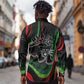 Huey P. Newton Long Sleeve Button Shirt Swirl Design Black Panther Party Symbol Revolutionary Tribute - African Pride