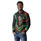 Huey P. Newton Long Sleeve Polo Shirt Swirl Design Black Panther Party Symbol Revolutionary Tribute - African Pride