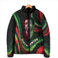 Huey P. Newton Padded Jacket Swirl Design Black Panther Party Symbol Revolutionary Tribute - African Pride