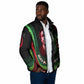 Huey P. Newton Padded Jacket Swirl Design Black Panther Party Symbol Revolutionary Tribute - African Pride