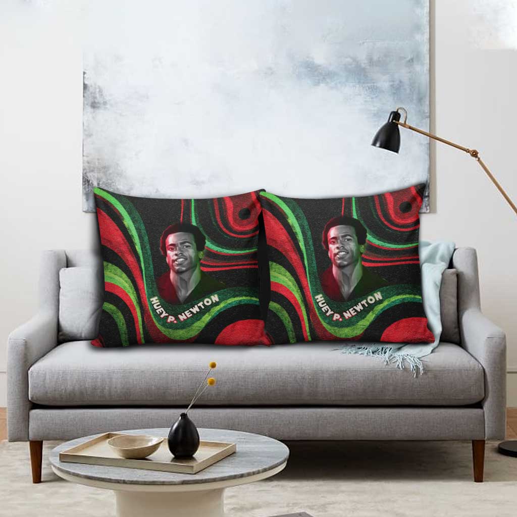 Huey P. Newton Pillow Cover Swirl Design Black Panther Party Symbol Revolutionary Tribute - African Pride
