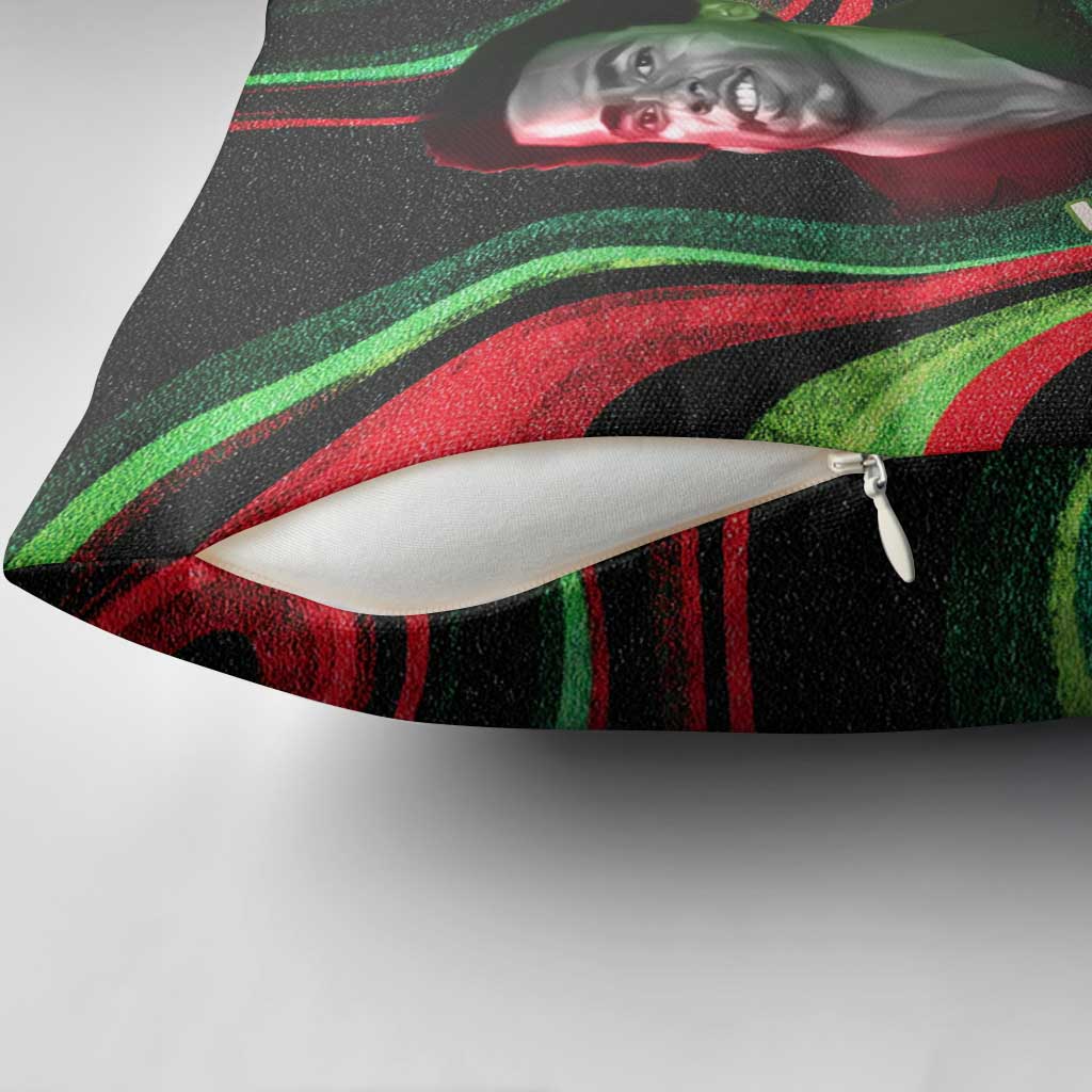 Huey P. Newton Pillow Cover Swirl Design Black Panther Party Symbol Revolutionary Tribute - African Pride