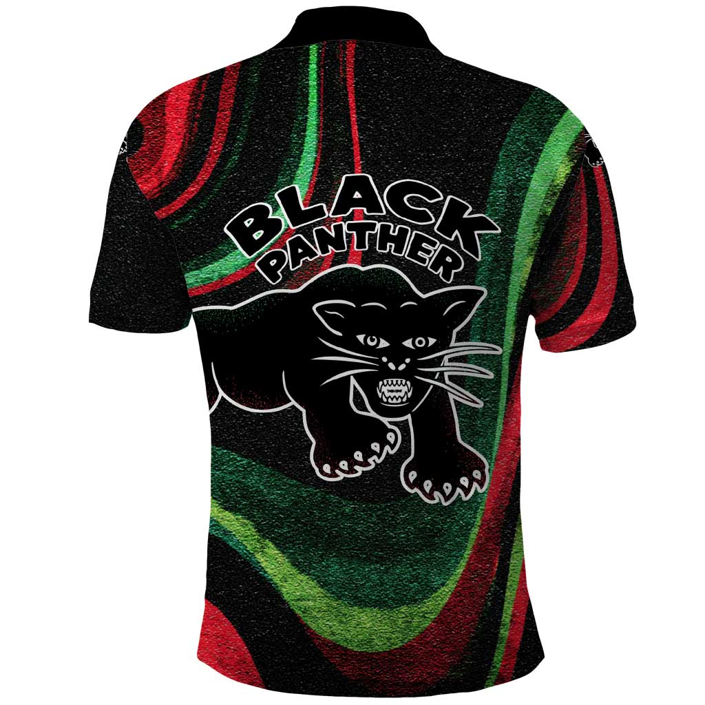 Huey P. Newton Polo Shirt Swirl Design Black Panther Party Symbol Revolutionary Tribute TS04