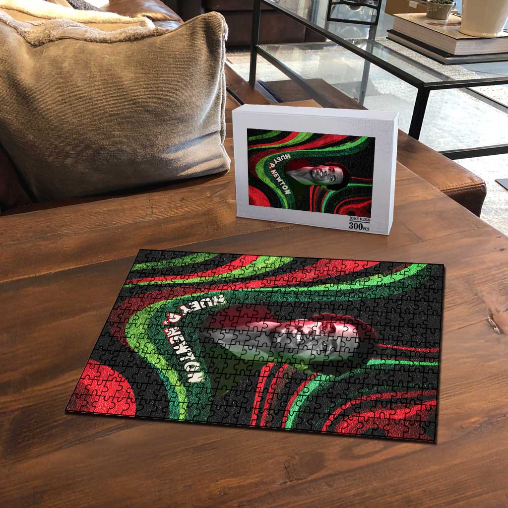 Huey P. Newton Puzzle Swirl Design Black Panther Party Symbol Revolutionary Tribute - African Pride