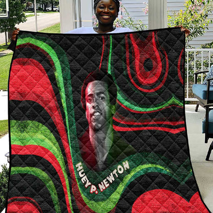 Huey P. Newton Quilt Swirl Design Black Panther Party Symbol Revolutionary Tribute - African Pride