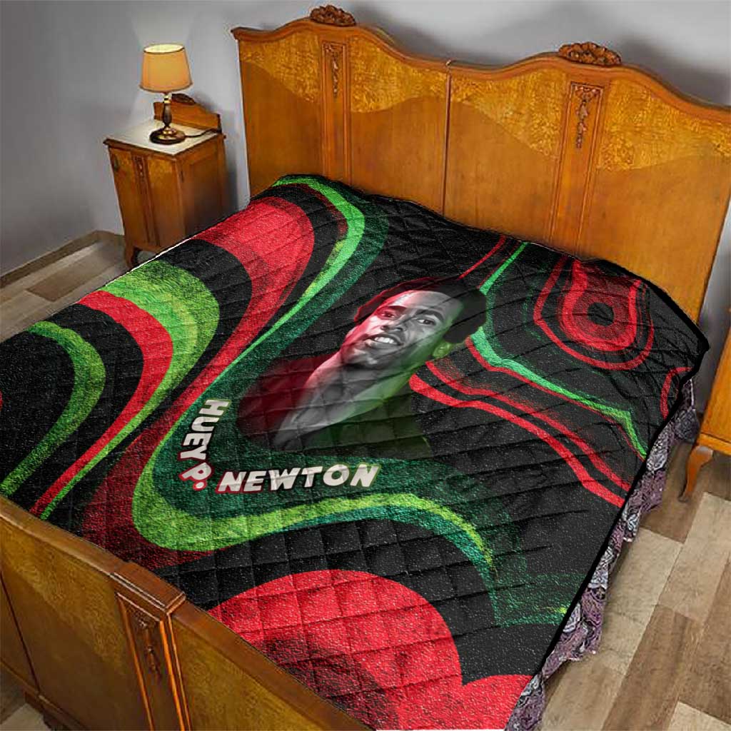 Huey P. Newton Quilt Swirl Design Black Panther Party Symbol Revolutionary Tribute - African Pride
