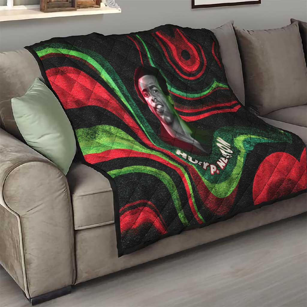 Huey P. Newton Quilt Swirl Design Black Panther Party Symbol Revolutionary Tribute - African Pride