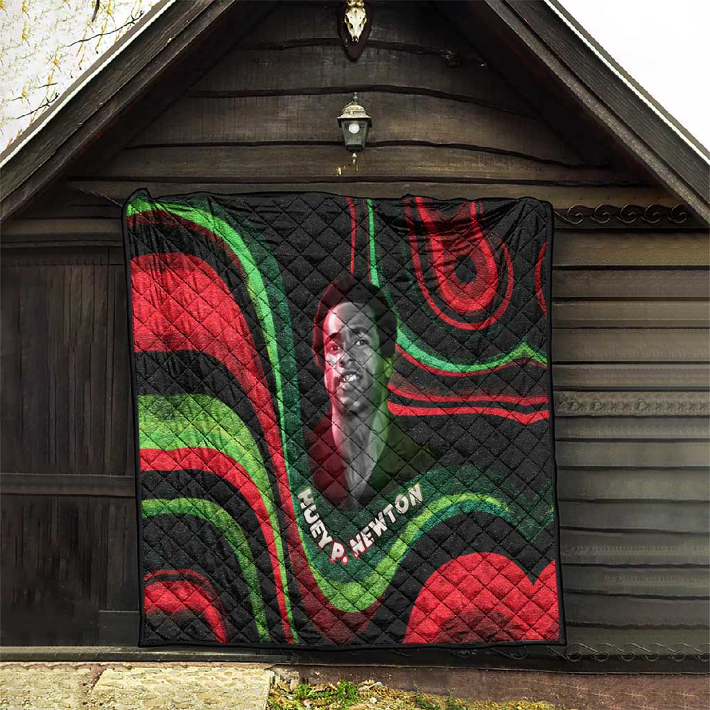 Huey P. Newton Quilt Swirl Design Black Panther Party Symbol Revolutionary Tribute - African Pride