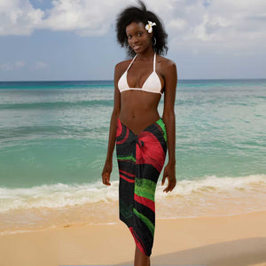 Huey P. Newton Sarong Swirl Design Black Panther Party Symbol Revolutionary Tribute - African Pride