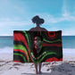 Huey P. Newton Sarong Swirl Design Black Panther Party Symbol Revolutionary Tribute - African Pride