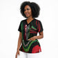 Huey P. Newton Scrub Top Swirl Design Black Panther Party Symbol Revolutionary Tribute - African Pride
