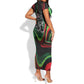Huey P. Newton Short Sleeve Bodycon Dress Swirl Design Black Panther Party Symbol Revolutionary Tribute TS04
