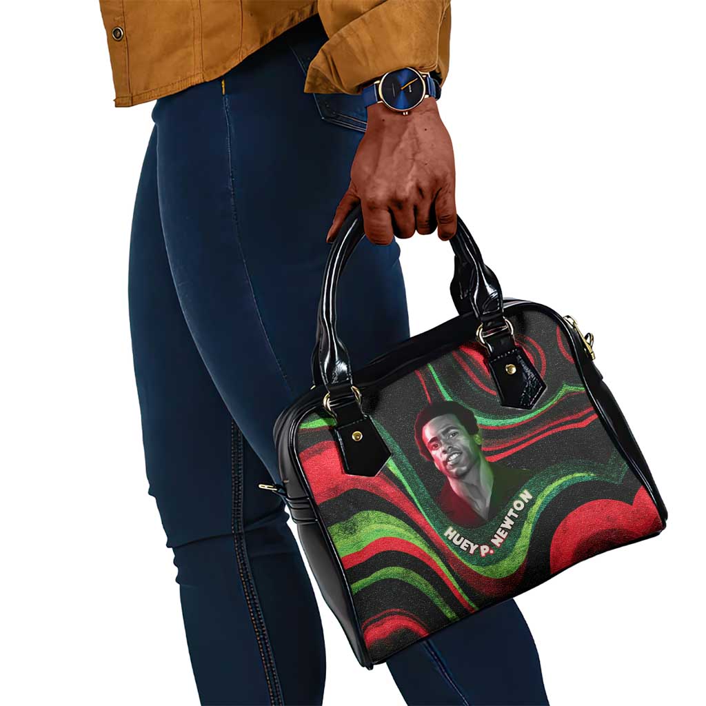 Huey P. Newton Shoulder Handbag Swirl Design Black Panther Party Symbol Revolutionary Tribute - African Pride