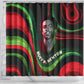 Huey P. Newton Shower Curtain Swirl Design Black Panther Party Symbol Revolutionary Tribute - African Pride