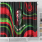 Huey P. Newton Shower Curtain Swirl Design Black Panther Party Symbol Revolutionary Tribute - African Pride