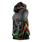 Huey P. Newton Sleeveless Hoodie Swirl Design Black Panther Party Symbol Revolutionary Tribute - African Pride