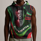 Huey P. Newton Sleeveless Hoodie Swirl Design Black Panther Party Symbol Revolutionary Tribute - African Pride