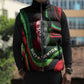 Huey P. Newton Sleeveless Puffer Jacket Swirl Design Black Panther Party Symbol Revolutionary Tribute - African Pride