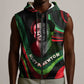 Huey P. Newton Sleeveless Zip Hoodie Swirl Design Black Panther Party Symbol Revolutionary Tribute - African Pride
