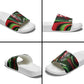 Huey P. Newton Slide Sandals Swirl Design Black Panther Party Symbol Revolutionary Tribute - African Pride