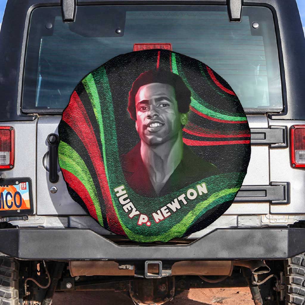Huey P. Newton Spare Tire Cover Swirl Design Black Panther Party Symbol Revolutionary Tribute - African Pride
