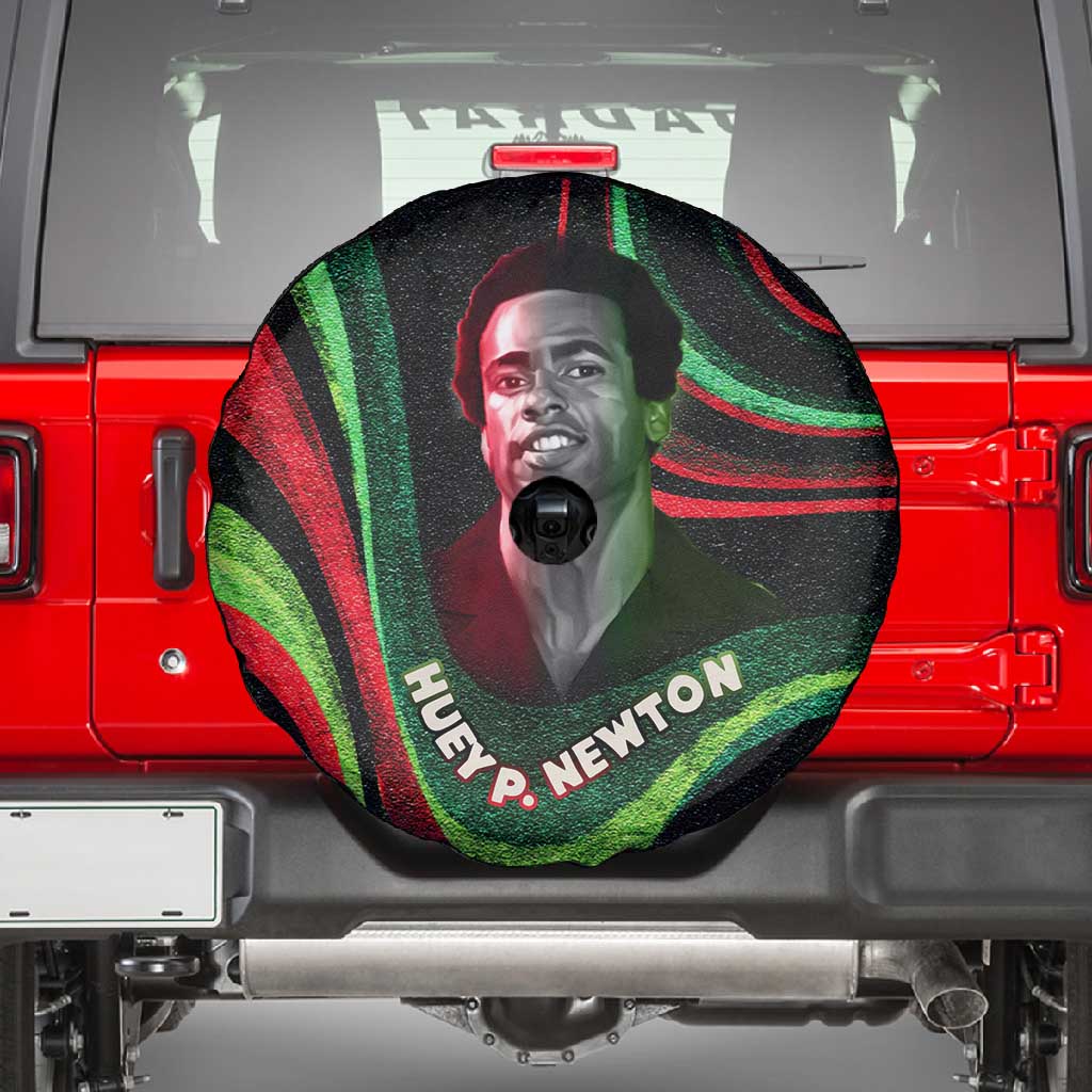 Huey P. Newton Spare Tire Cover Swirl Design Black Panther Party Symbol Revolutionary Tribute - African Pride