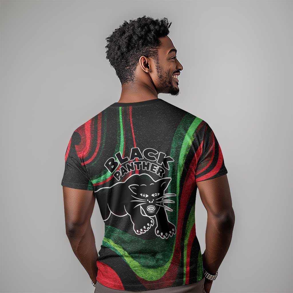 Huey P. Newton T shirt Swirl Design Black Panther Party Symbol Revolutionary Tribute TS04