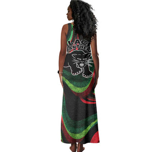 Huey P. Newton Tank Maxi Dress Swirl Design Black Panther Party Symbol Revolutionary Tribute - African Pride