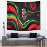 Huey P. Newton Tapestry Swirl Design Black Panther Party Symbol Revolutionary Tribute - African Pride