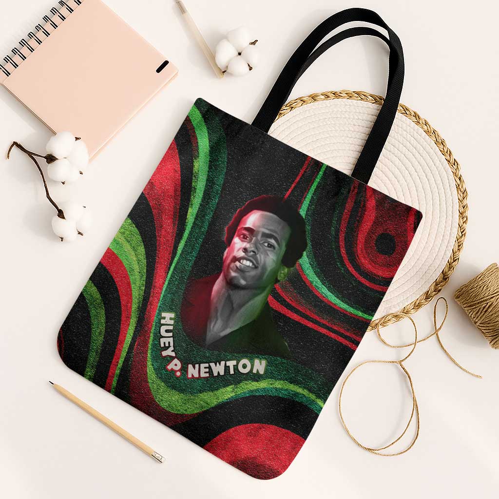 Huey P. Newton Tote Bag Swirl Design Black Panther Party Symbol Revolutionary Tribute - African Pride