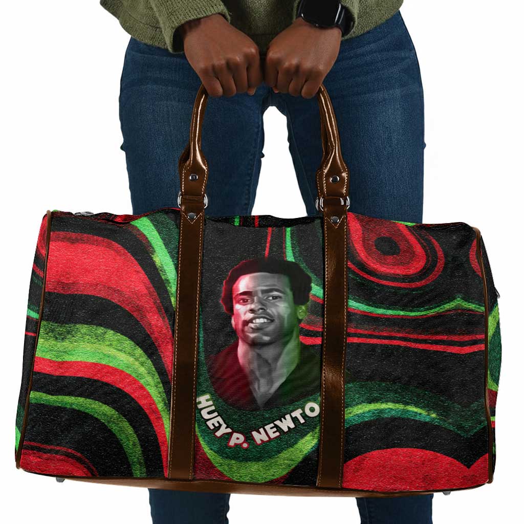 Huey P. Newton Travel Bag Swirl Design Black Panther Party Symbol Revolutionary Tribute - African Pride