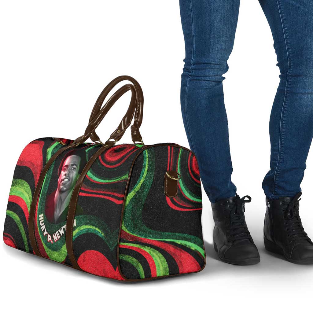 Huey P. Newton Travel Bag Swirl Design Black Panther Party Symbol Revolutionary Tribute - African Pride