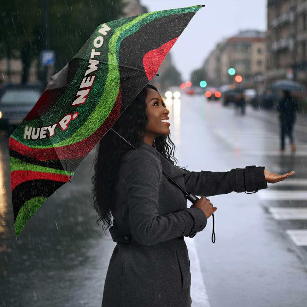 Huey P. Newton Umbrella Swirl Design Black Panther Party Symbol Revolutionary Tribute - African Pride