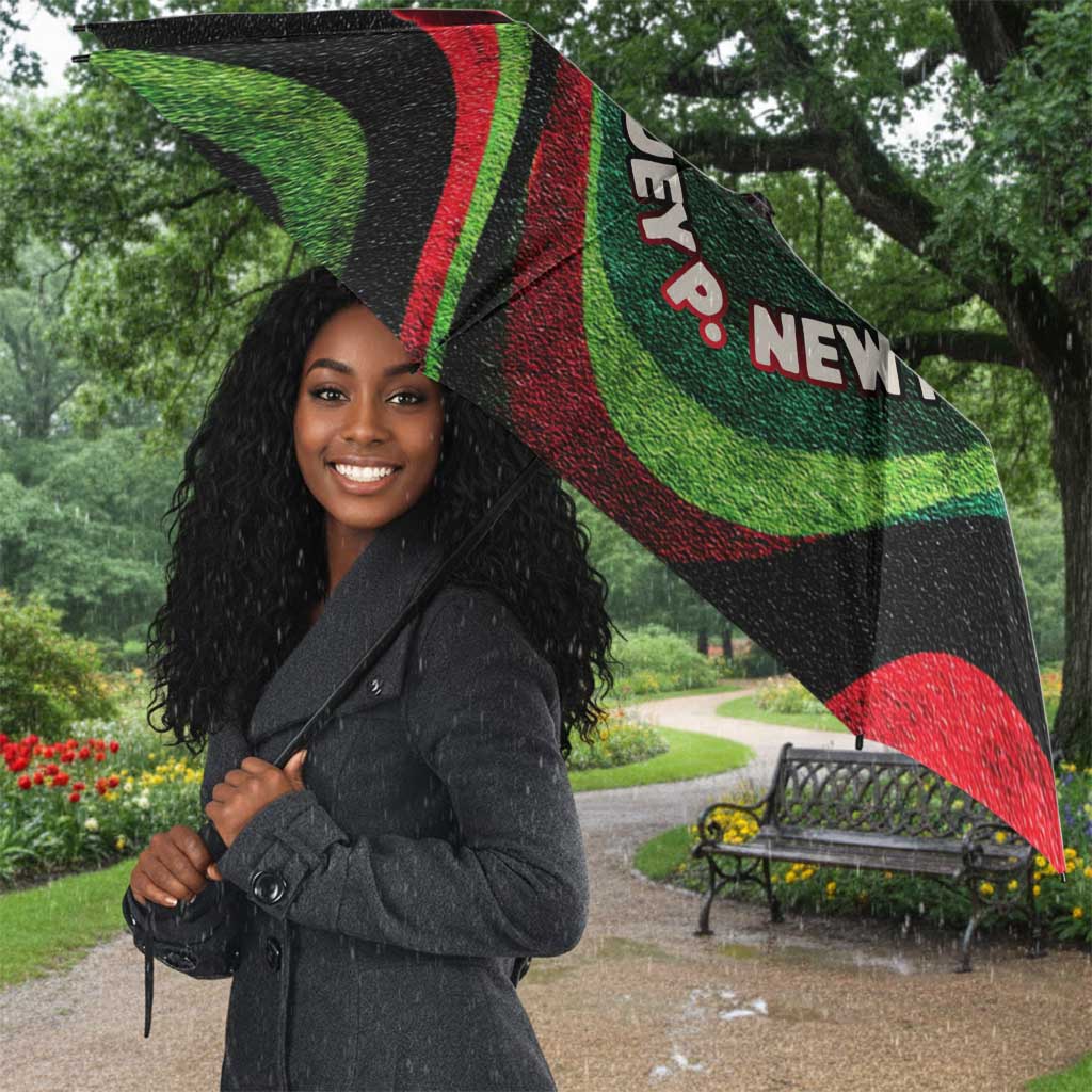 Huey P. Newton Umbrella Swirl Design Black Panther Party Symbol Revolutionary Tribute - African Pride